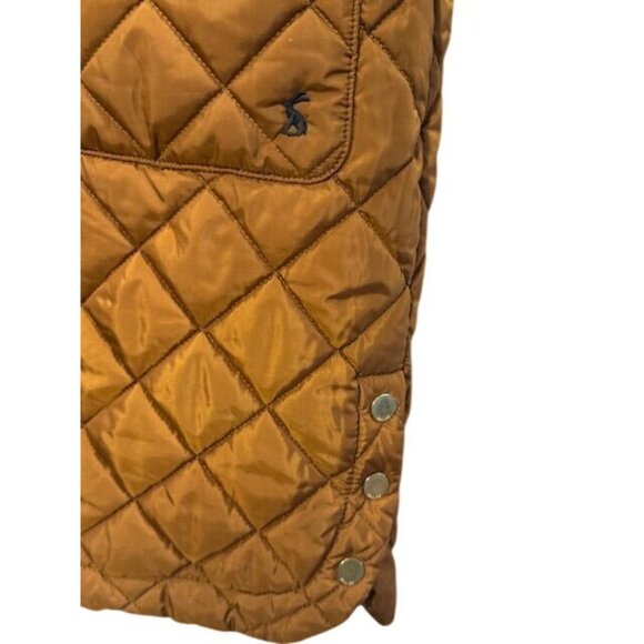 EUC Joules Chatham Womens Quilted Rust Longline Coat W/ Hood & Pockets US 12 - Picture 4 of 15